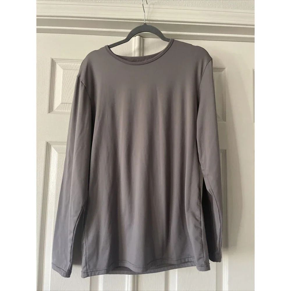 Thermajohn Mens Pullover Shirt 3XL Baselayer Grey Fleece Activewear Outdoors